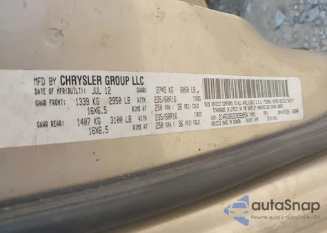 2012 Dodge Grand Caravan Se/Avp from USA, damaged, VIN 2C4RDGBG3CR393954